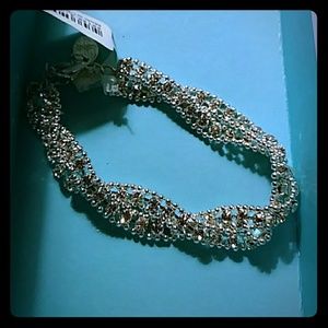 Costume silver toned w white stones